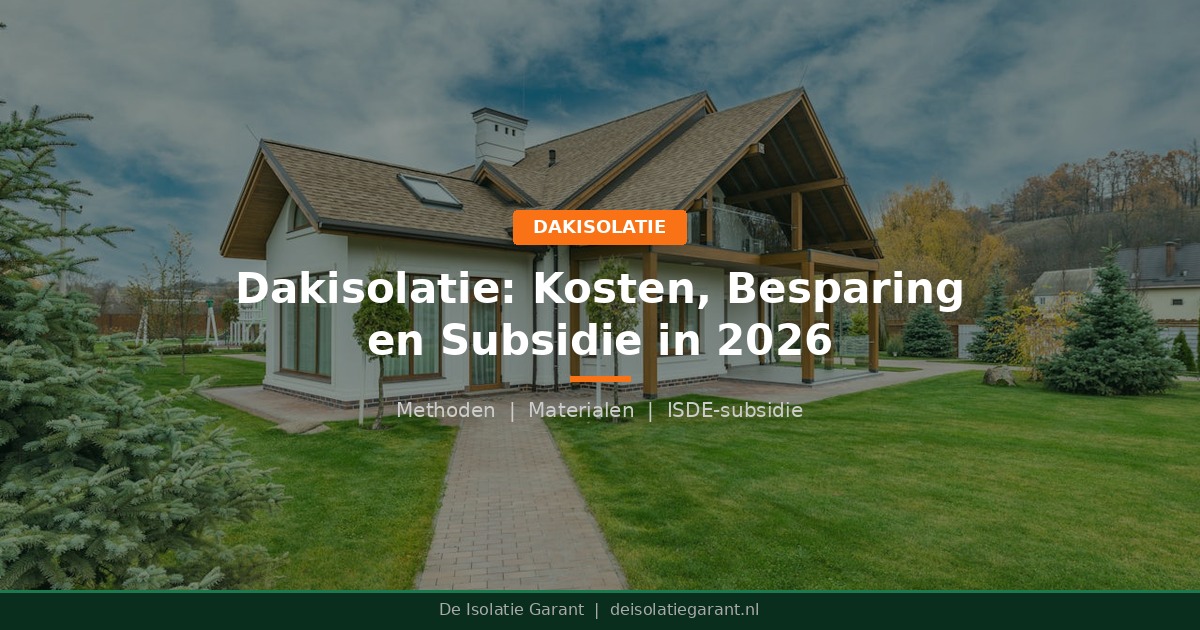 Dakisolatie: Kosten, Besparing en Subsidie in 2026