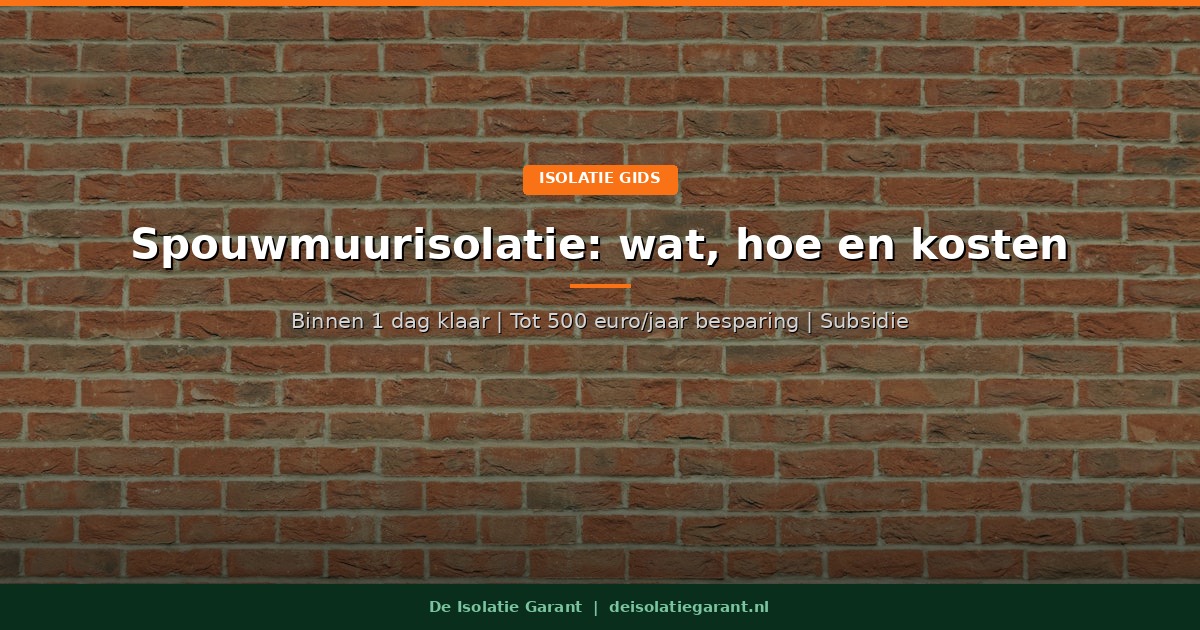 Spouwmuurisolatie: wat is het, hoe werkt het en wat kost het?