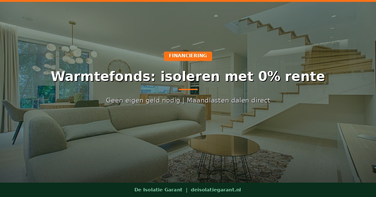 Warmtefonds: je woning isoleren met 0% rente financiering